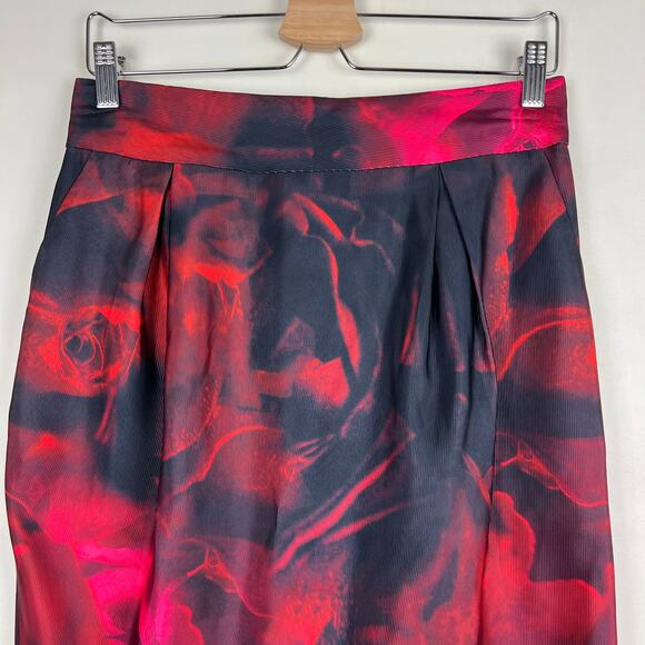 Katherine Kidd Atlanta Rose Print Knee Length Pencil Skirt Career Size 10 New - Picture 3 of 9